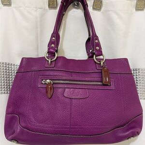 Coach Penelope Leather Satchel Purple Bag